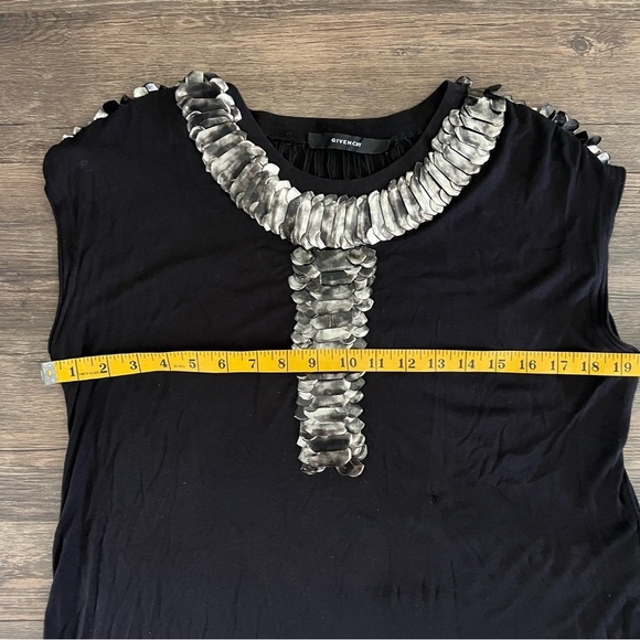 Givenchy Black Tunic Sleeveless Top Scale Embroidery Cocktail Dress Evening L - Picture 14 of 14